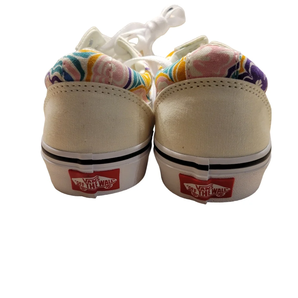 Vans NEW Ward Cream Floral Low Top Sneakers